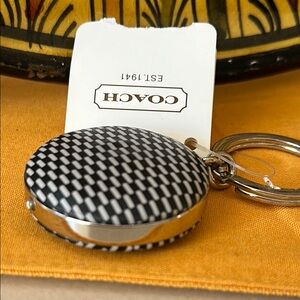 YEAR END SALE 2025! Coach Monochrome Keychain with Pink Logo